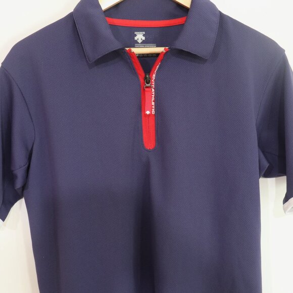 Descente 1/4 Zip Training Polo Navy Asian Size M (US Size S) Navy - Picture 2 of 6